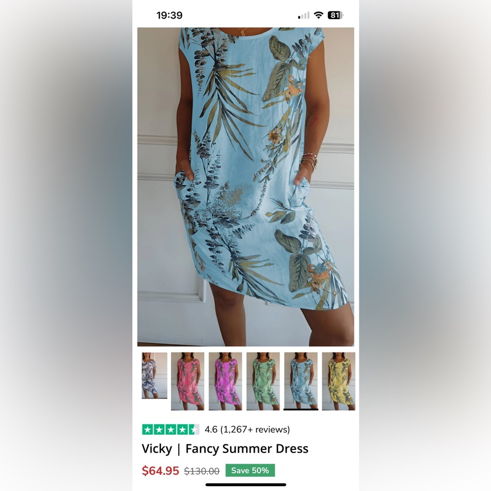 Harper Blue Sleeveless Sundress for Casual Wear